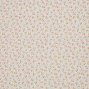 Preview: Baumwolldruck kleine Blüten Orange auf Natur Tumba by Swafing